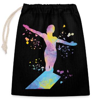 Diving, Synchronized Diving, Artistic Jumping - Closable cotton gift bag (25x30cm) - black - Front