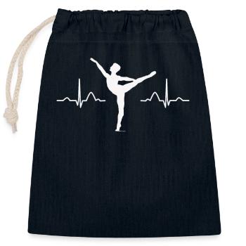 Ballet, Danseur, Battement de cœur, Ecg, Ballerine - Sac cadeau en coton avec cordon (25 x 30 cm) - bleu marine - Devant