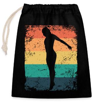 Diving, Artistic Jumping, Synchronized Diving - Closable cotton gift bag (25x30cm) - black - Front