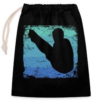 Diving, Artistic Jumping, Synchronized Diving - Closable cotton gift bag (25x30cm) - black - Front