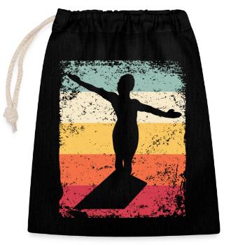Diving, Artistic Jumping, Synchronized Diving - Closable cotton gift bag (25x30cm) - black - Front
