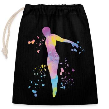 Diving, Synchronized Diving, Artistic Jumping - Closable cotton gift bag (25x30cm) - black - Front