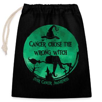 Cancer Witch Green Liver Cancer - Closable cotton gift bag (25x30cm) - black - Front