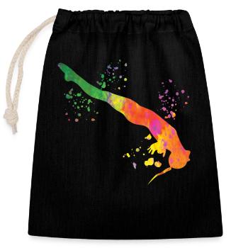 Diving, Artistic Jumping, Synchronized Diving - Closable cotton gift bag (25x30cm) - black - Front