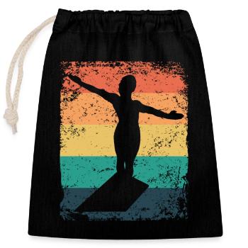 Diving, Artistic Jumping, Synchronized Diving - Closable cotton gift bag (25x30cm) - black - Front
