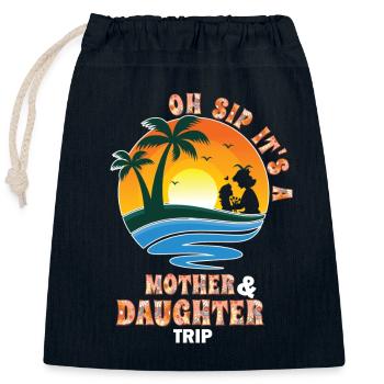 Mutter-tochter-reise 2024 - Verschließbarer Geschenkbeutel aus Baumwolle (25x30cm) - Navy - Vorne