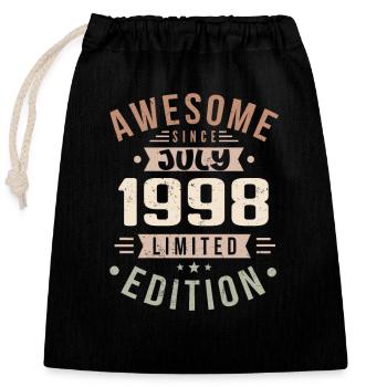 Anniversaire de juillet 1998 Cadeau d’anniversaire de juillet 1998 - Sac cadeau en coton avec cordon (25 x 30 cm) - noir - Devant