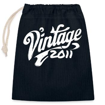 Vintage 2011 Vintage 2011 Birthday 2011 Retro - Closable cotton gift bag (25x30cm) - navy - Front