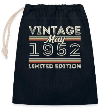 Mai 1952 Geburtstag 1952, Legendär seit Mai 1952 - Verschließbarer Geschenkbeutel aus Baumwolle (25x30cm) - Navy - Vorne