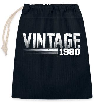 Vintage 1980's Birthday Retro 1980's - Closable cotton gift bag (25x30cm) - navy - Front