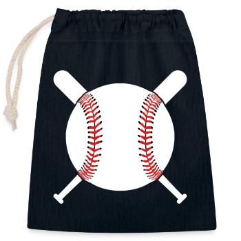 BASEBALL BASEBALLSPIELER - Verschließbarer Geschenkbeutel aus Baumwolle (25x30cm) - Navy - Vorne