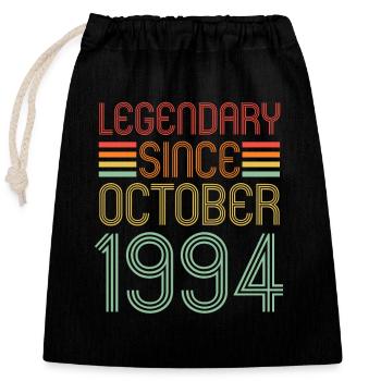 Legendär seit Oktober 1994, Retro, Geburtstag - Verschließbarer Geschenkbeutel aus Baumwolle (25x30cm) - Schwarz - Vorne