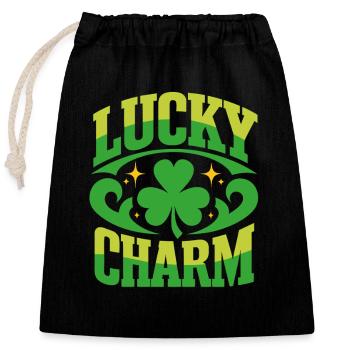 Lucky Charm - St. Patrick's Day - Ireland - Closable cotton gift bag (25x30cm) - black - Front