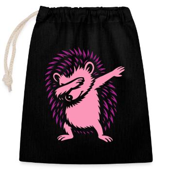 Dabbing Hérisson - Dab Dance - Cadeau - Sac cadeau en coton avec cordon (25 x 30 cm) - noir - Devant