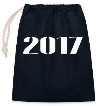 2017 - Geschenk geboren im Jahr 2017 - Verschließbarer Geschenkbeutel aus Baumwolle (25x30cm) - Navy - Vorne