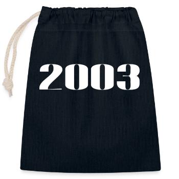 2003 - Geschenk geboren im Jahr 2003 - Verschließbarer Geschenkbeutel aus Baumwolle (25x30cm) - Navy - Vorne