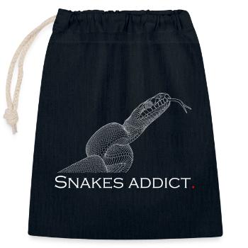 Snakes addict - Closable cotton gift bag (25x30cm) - navy - Front