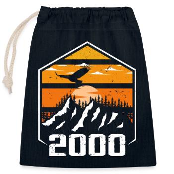 Anniversary 2000 Vintage 2000 Made in 2000 - Closable cotton gift bag (25x30cm) - navy - Front