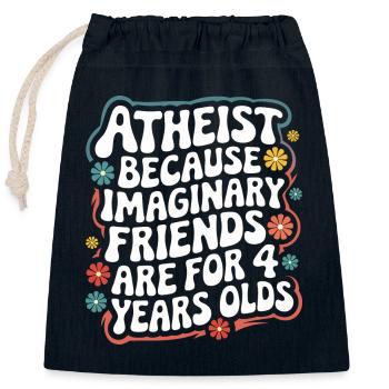 Atheism, Atheist, Anti-Religion, Agnostic - Closable cotton gift bag (25x30cm) - navy - Front