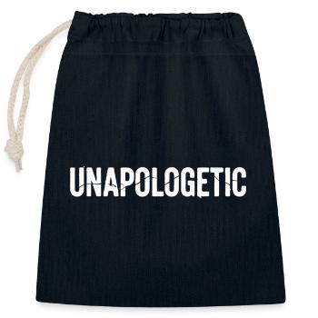 Unapologetic Authentics White - Closable cotton gift bag (25x30cm) - navy - Front