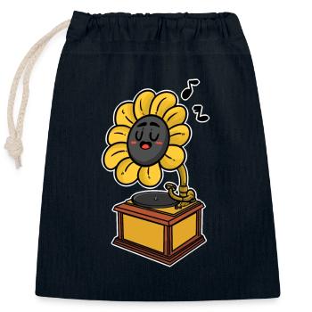 sunflower - Closable cotton gift bag (25x30cm) - navy - Front