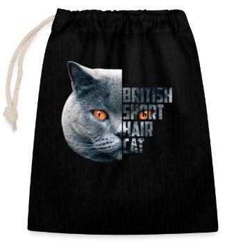 Britisch Kurzhaar Katze - BKH blue Geschenkidee - Verschließbarer Geschenkbeutel aus Baumwolle (25x30cm) - Schwarz - Vorne