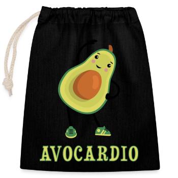 avocardio funny - Sac cadeau en coton avec cordon (25 x 30 cm) - noir - Devant