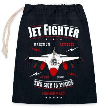 Pilote de jet - Sac cadeau en coton avec cordon (25 x 30 cm) - bleu marine - Devant