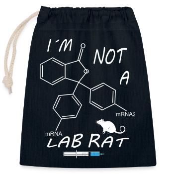 Ich bin keine Labor Ratte - Verschließbarer Geschenkbeutel aus Baumwolle (25x30cm) - Navy - Vorne