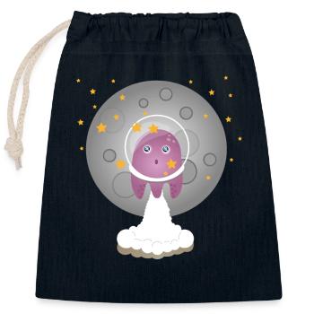 Astro Octopus - Verschließbarer Geschenkbeutel aus Baumwolle (25x30cm) - Navy - Vorne