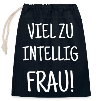 intelligente Frau schlaue clever MINT Spruch - Verschließbarer Geschenkbeutel aus Baumwolle (25x30cm) - Navy - Vorne