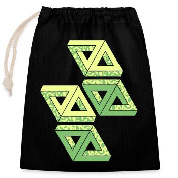 Penrose Triangle Tribar Impossible figure - Sac cadeau en coton avec cordon (25 x 30 cm) - noir - Devant