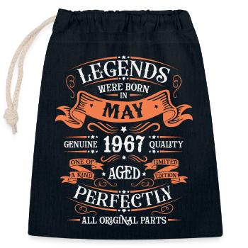 Princesses nées en mai 1967 - Sac cadeau en coton avec cordon (25 x 30 cm) - bleu marine - Devant
