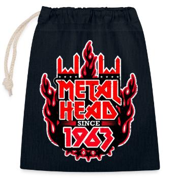 METALHEAD since 1963 - Closable cotton gift bag (25x30cm) - navy - Front
