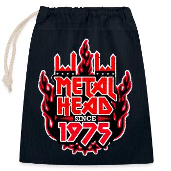METALHEAD since 1975 - Closable cotton gift bag (25x30cm) - navy - Front