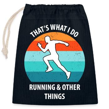 Jog - Closable cotton gift bag (25x30cm) - navy - Front