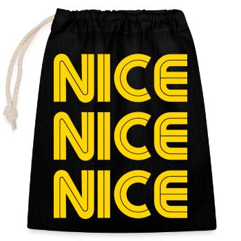Nice Nice Nice - Verschließbarer Geschenkbeutel aus Baumwolle (25x30cm) - Schwarz - Vorne