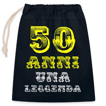 50 Years T-Shirt - Closable cotton gift bag (25x30cm) - navy - Front