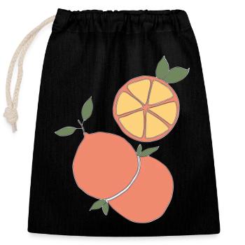 orangen grapefruit - Verschließbarer Geschenkbeutel aus Baumwolle (25x30cm) - Schwarz - Vorne