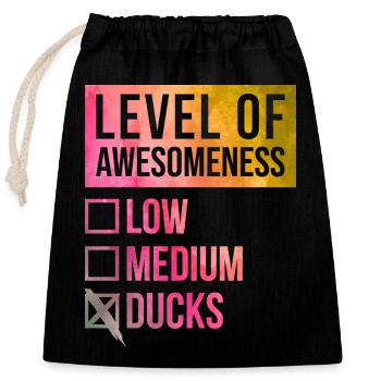 Canard - Sac cadeau en coton avec cordon (25 x 30 cm) - noir - Devant
