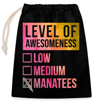 Manatee - Closable cotton gift bag (25x30cm) - black - Front