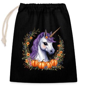 Halloween-Pony - Verschließbarer Geschenkbeutel aus Baumwolle (25x30cm) - Schwarz - Vorne
