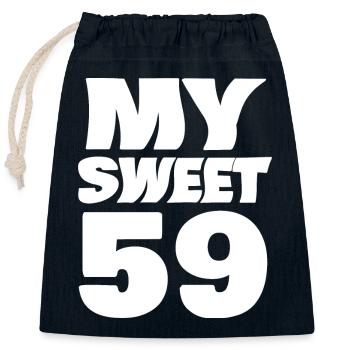 Sweet 59 - Closable cotton gift bag (25x30cm) - navy - Front
