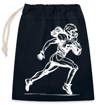 Footballeuse américaine - Sac cadeau en coton avec cordon (25 x 30 cm) - bleu marine - Devant