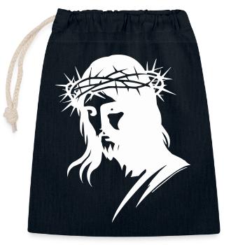 Christ Jesus - Closable cotton gift bag (25x30cm) - navy - Front