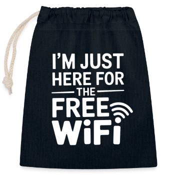 Funny Wi-Fi statement for technology fans - Closable cotton gift bag (25x30cm) - navy - Front