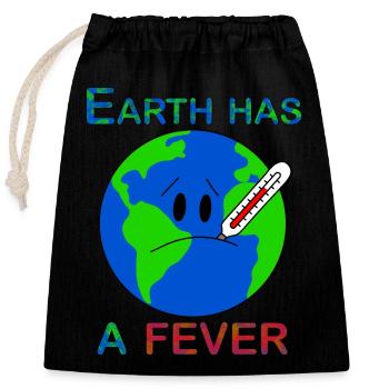 La Terre a de la fièvre - Sac cadeau en coton avec cordon (25 x 30 cm) - noir - Devant