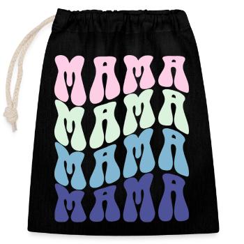 Maman - Sac cadeau en coton avec cordon (25 x 30 cm) - noir - Devant