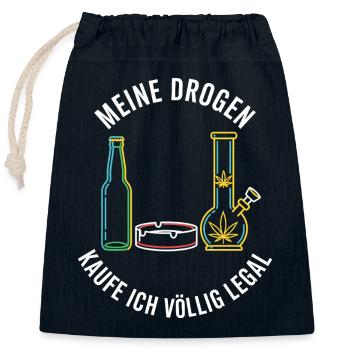 My drugs – completely legal! - Closable cotton gift bag (25x30cm) - navy - Front