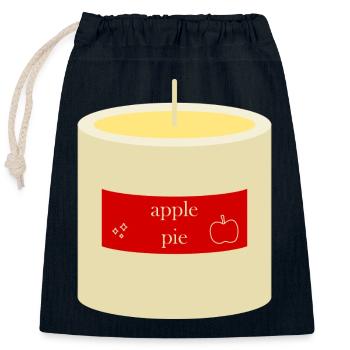 Bougie tarte aux pommes - Sac cadeau en coton avec cordon (25 x 30 cm) - bleu marine - Devant